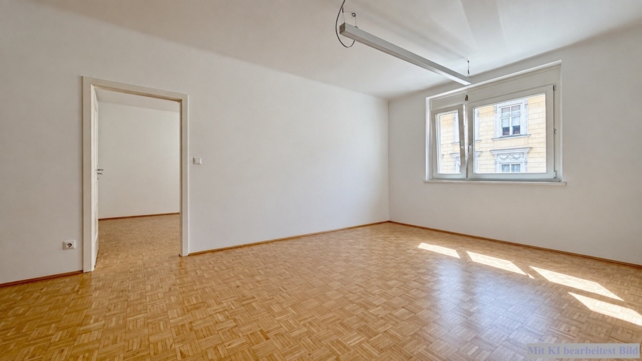 Urbanes 3-Zimmer-Wohnen beim Naschmarkt – erstbezugsähnlicher Zustand in gepflegtem Haus - Wohnzimmer_Blick Schlafzimmer I (678279)
