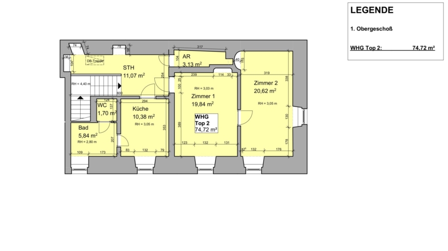Anlageobjekt mit Potential: Historisches Stadthaus im Stadtzentrum von Wiener Neustadt - 1. Obergeschoss (629216)