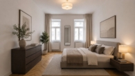 Einrichtungsvorschlag digital generiert - 2-Zimmer-Altbauwohnung – Erstbezug nach hochwertiger Sanierung!