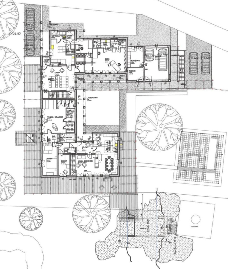 Großer Dreikant-Hof mit vielfältiger Nutzungsmöglichkeit; Wohngemeinschaft, Großfamilie, Seminare, landwirtschaftliche Aktivitäten - Grundriss (626215)
