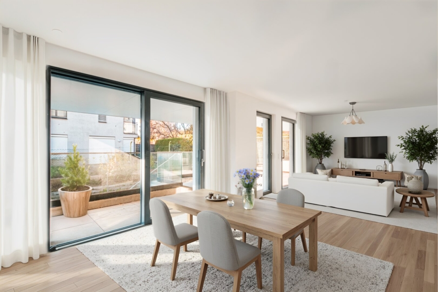Moderne Gartenmaisonette in Sievering – Grünruhelage mit privatem Garten - Wohnraum_Rendering Architekt (679439)