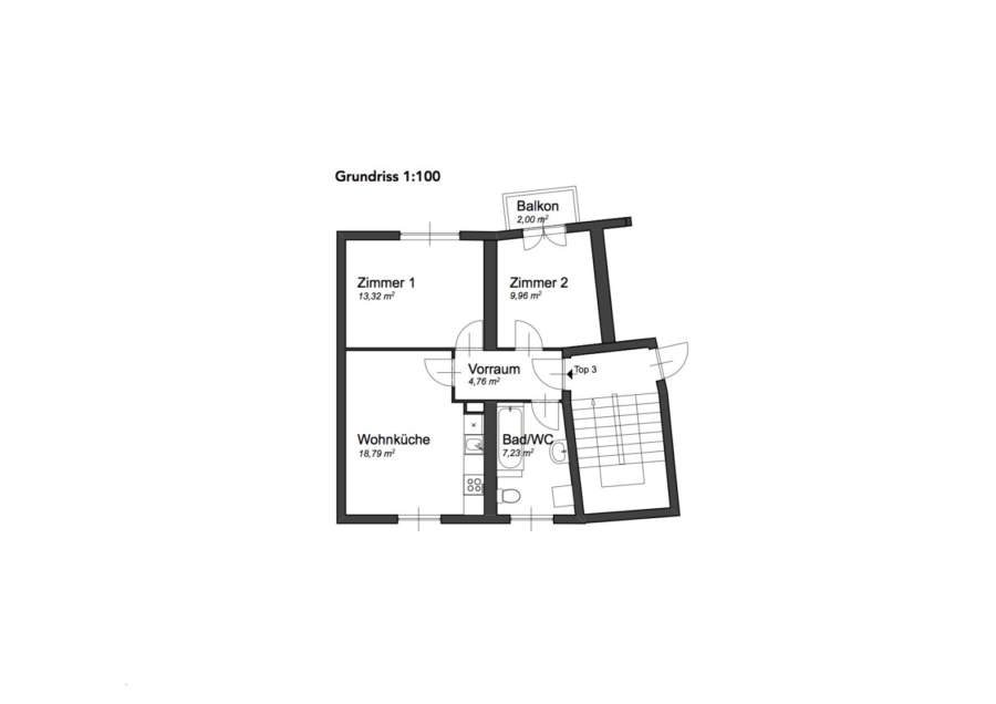Perfekte Raumaufteilung in perfekter Lage – 3-Zi-Wohnung mit Südbalkon in Graz Geidorf - Bild (675971)