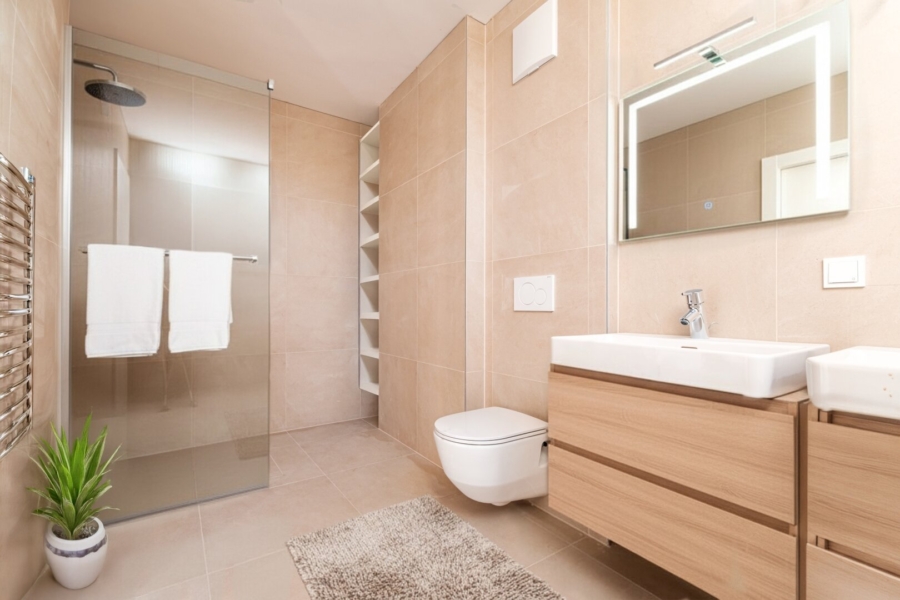 Penthouse mit sensationellem Wienblick – Wohnen über zwei Ebenen mit privater Dachterrasse - Badezimmer - Rendering Architekt (679424)