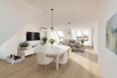 Wohnbereich - Rendering Architekt - Penthouse mit sensationellem Wienblick – Wohnen über zwei Ebenen mit privater Dachterrasse