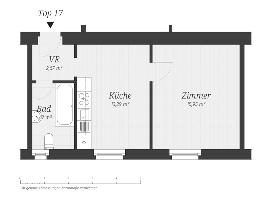Gemütliche 2-Zimmer-Wohnung: Erstbezug nach Sanierung - Grundriss (679537)