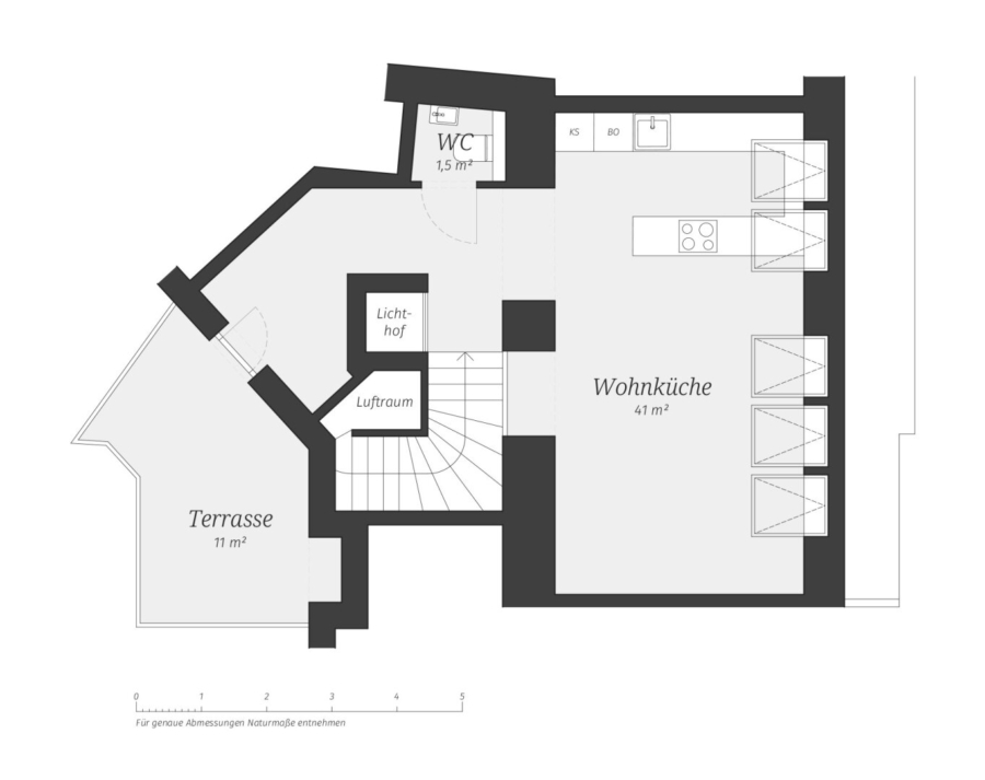Dachgeschoss-Maisonette mit Sonnenterrasse & Grünblick | 108 m² Wohnkomfort über den Dächern Wiens - Wohnebene 2 (677010)