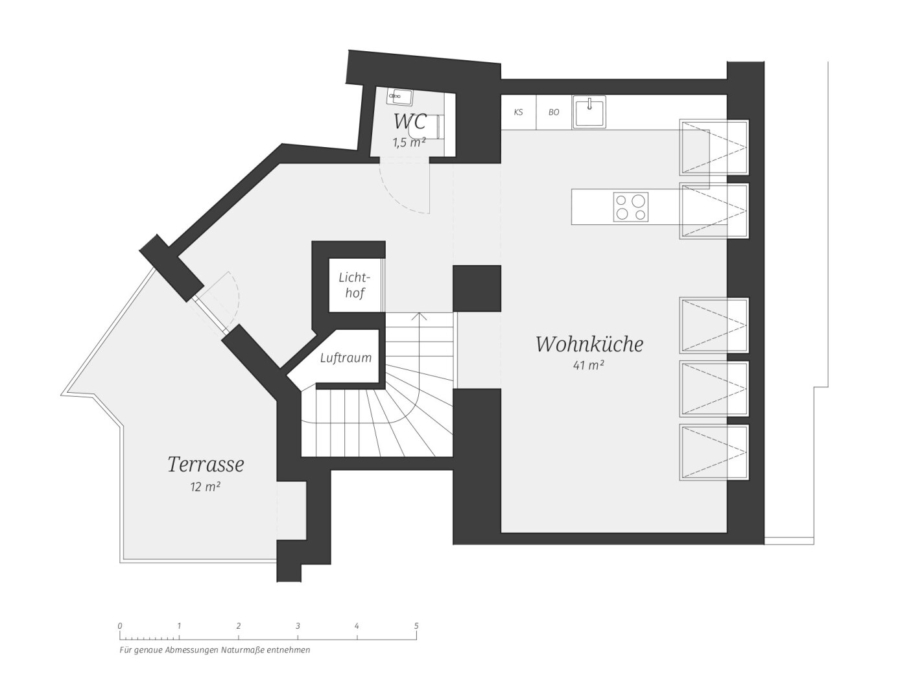 Penthouse-Feeling im Altbau – 108 m² Moderne Maisonette mit 12 m² Terrasse und Grünblick - Wohnebene 2 (677849)