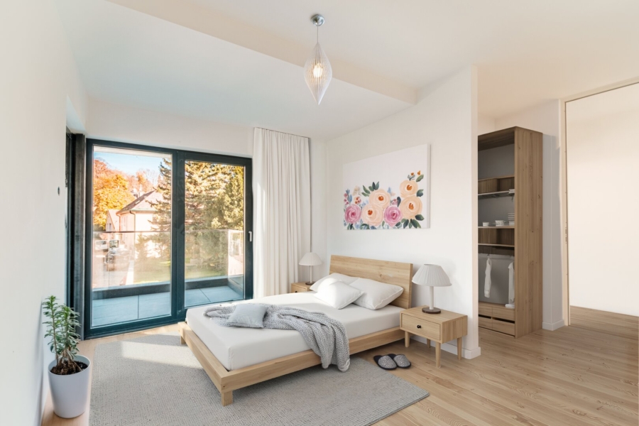 Bel Étage in Sievering – Elegantes Wohnen mit umlaufenden Terrassen - Schlafzimmer_Rendering Architekt (679435)